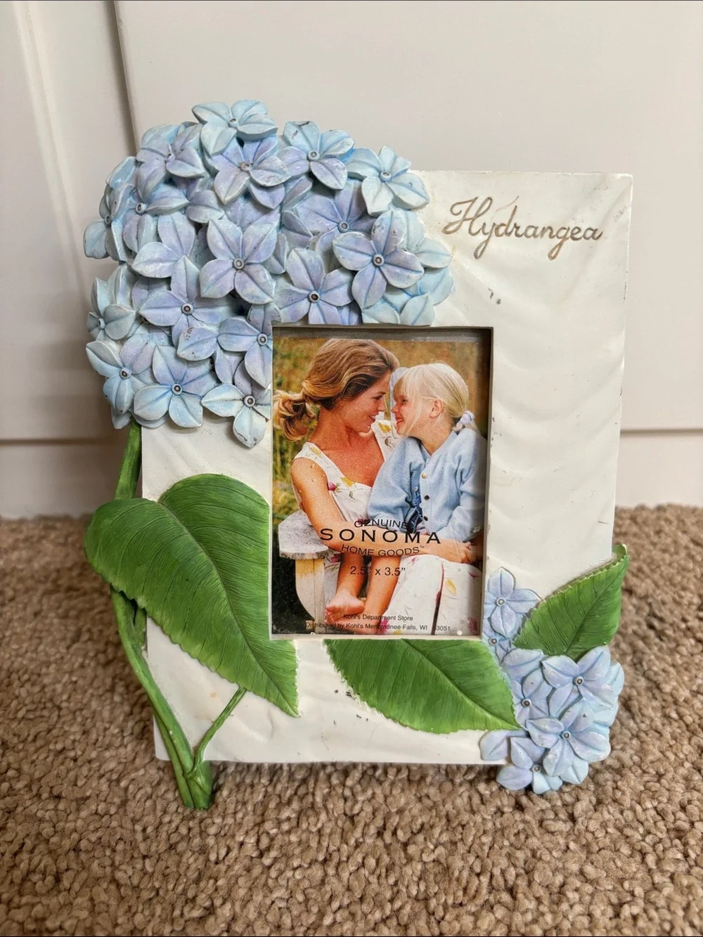 Sonoma Hydrangea Frame and Trinket Box - Pale Blue and Green